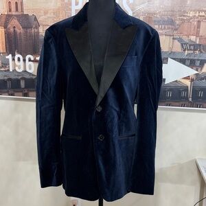 Men's Navy Velvet Blazer